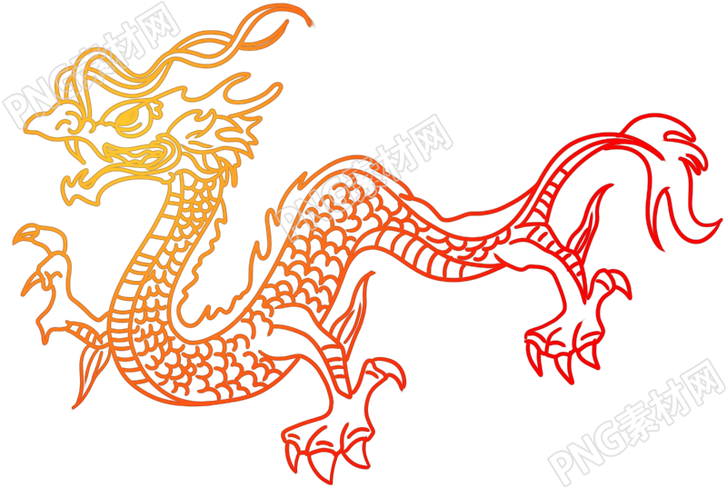 线条线条渐变龙