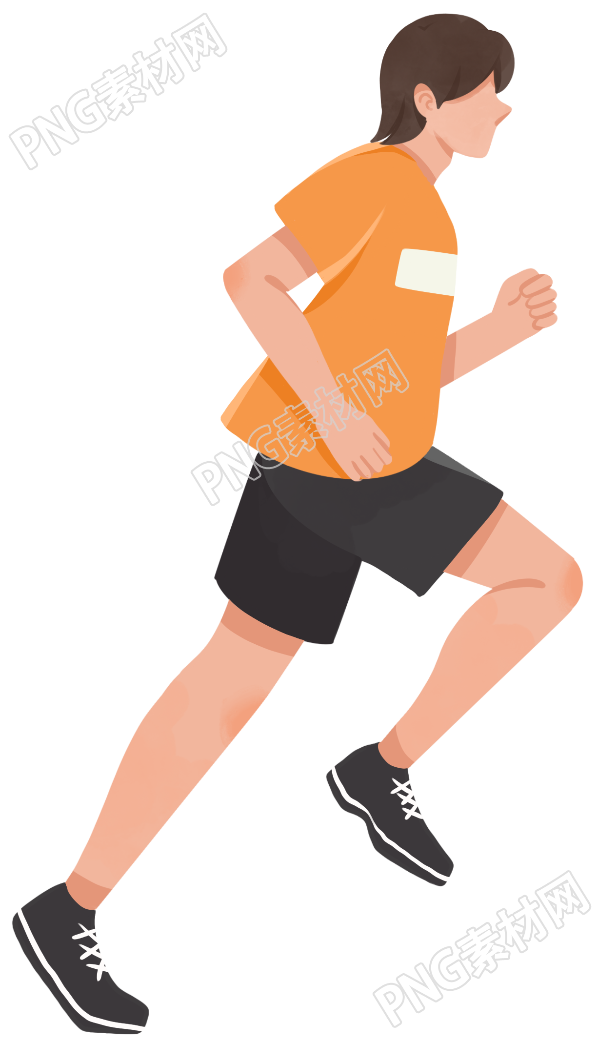 男人跑步运动减肥插画