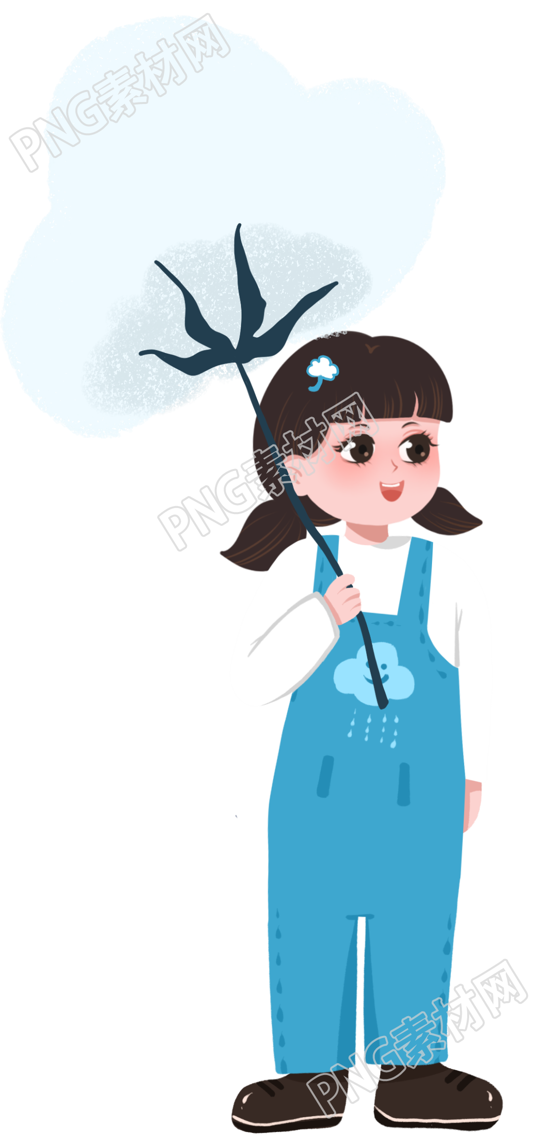 双马尾蓝色衣服可爱女孩