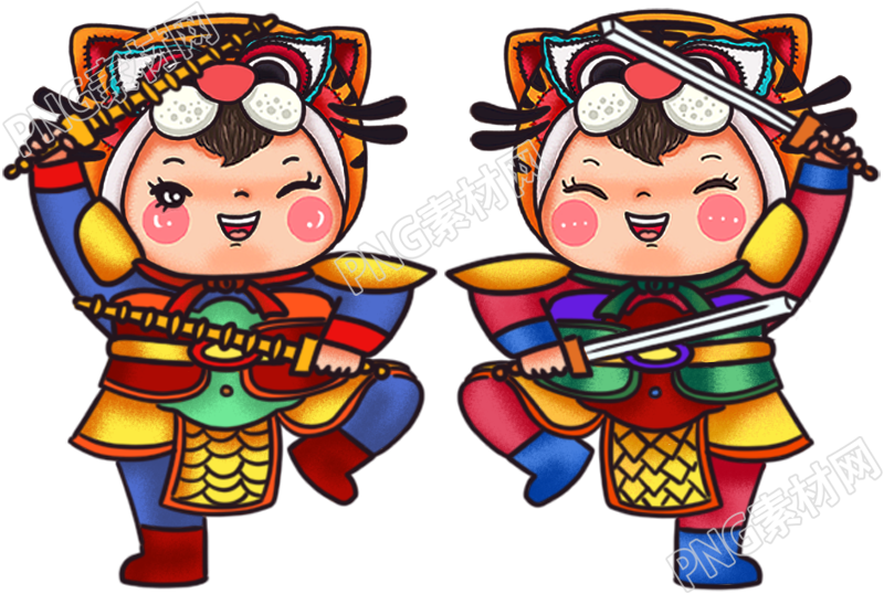 新春虎年娃娃喜庆素材