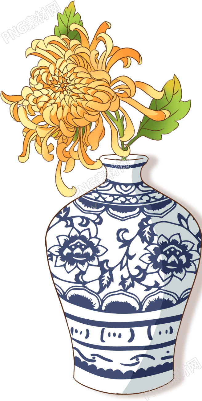 菊花花瓶素材