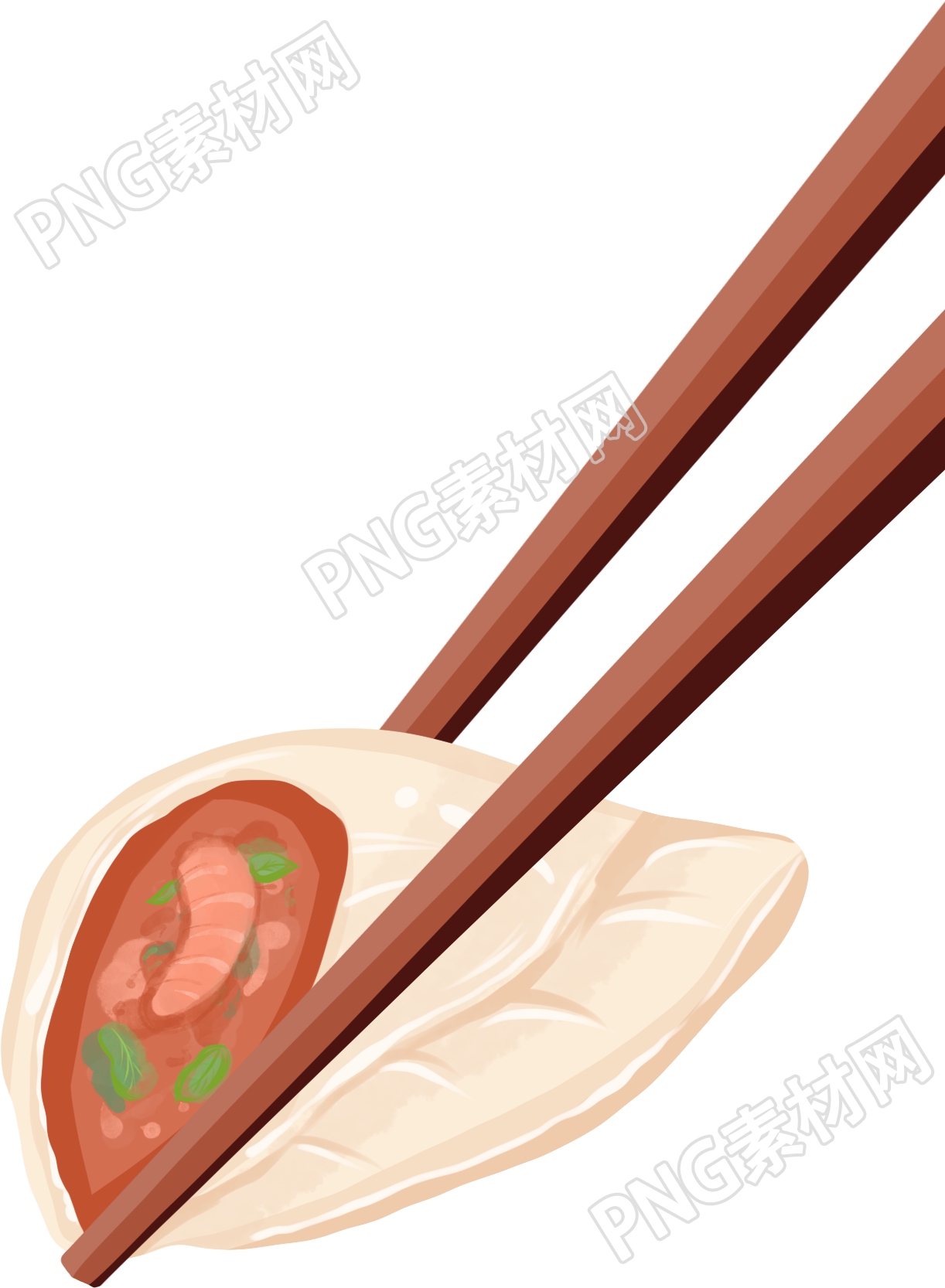 筷子夹水饺素材