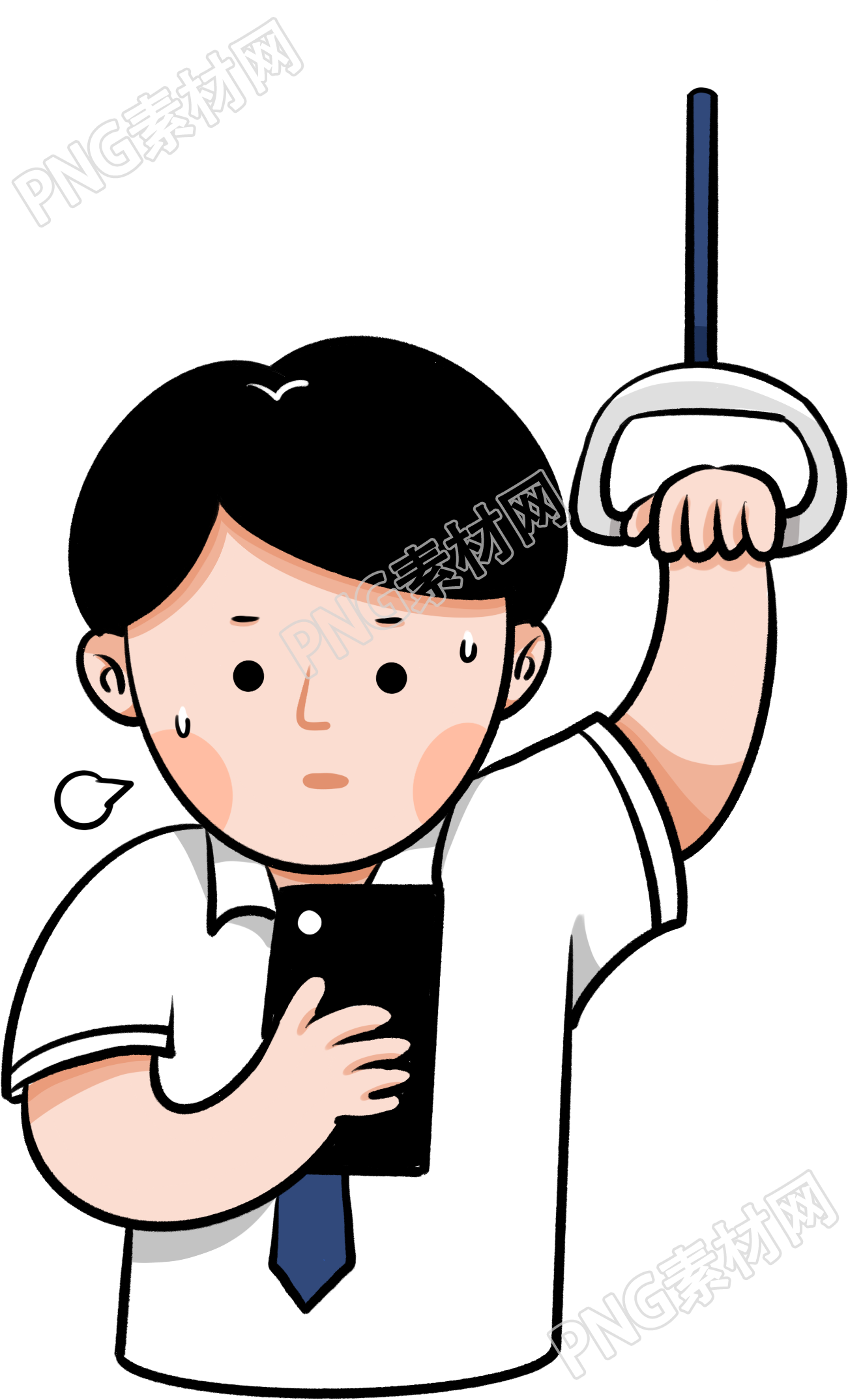 乘坐公交的打工人物素材