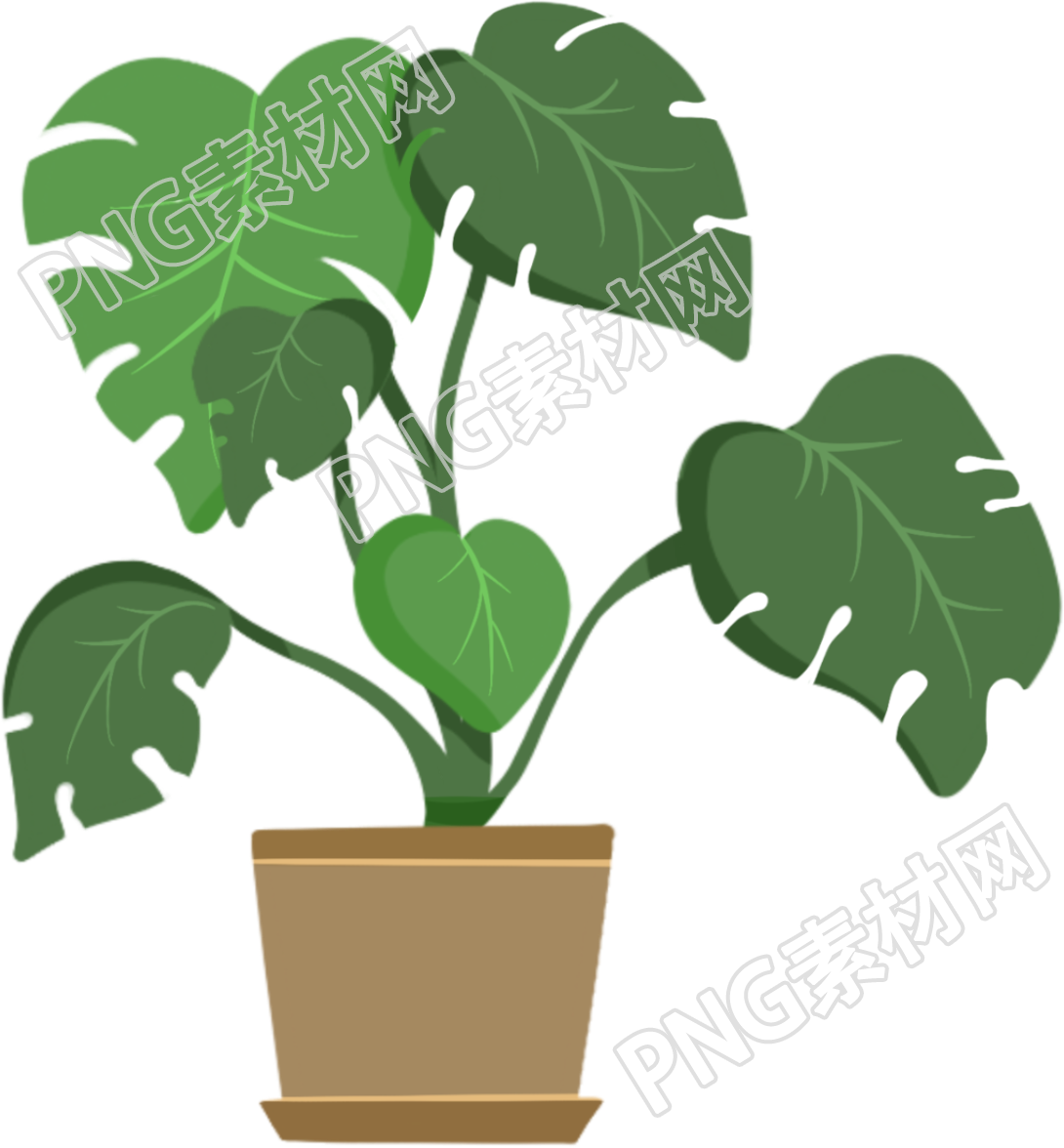 卡通植物盆栽设计元素