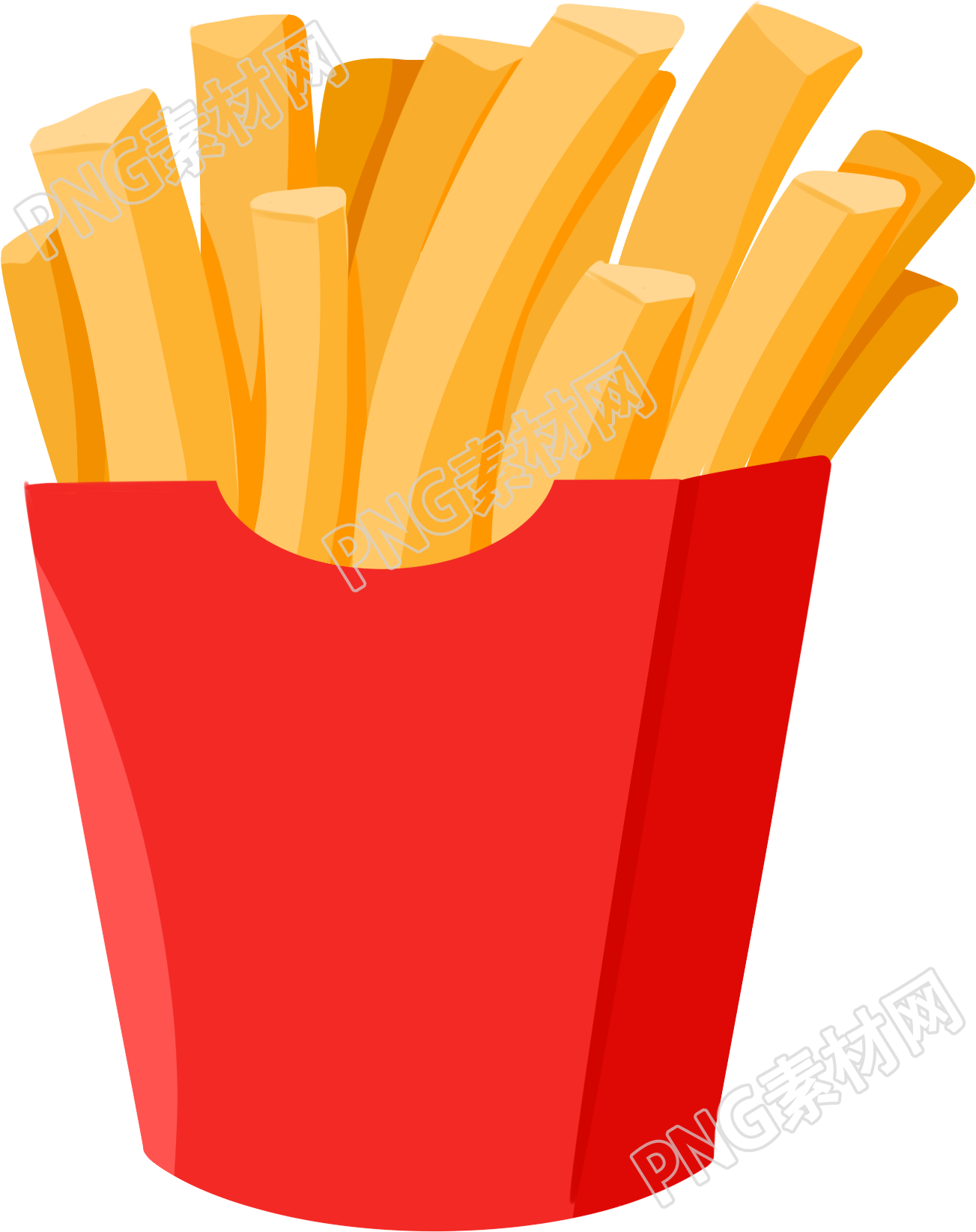手绘薯条快餐美食插画素材