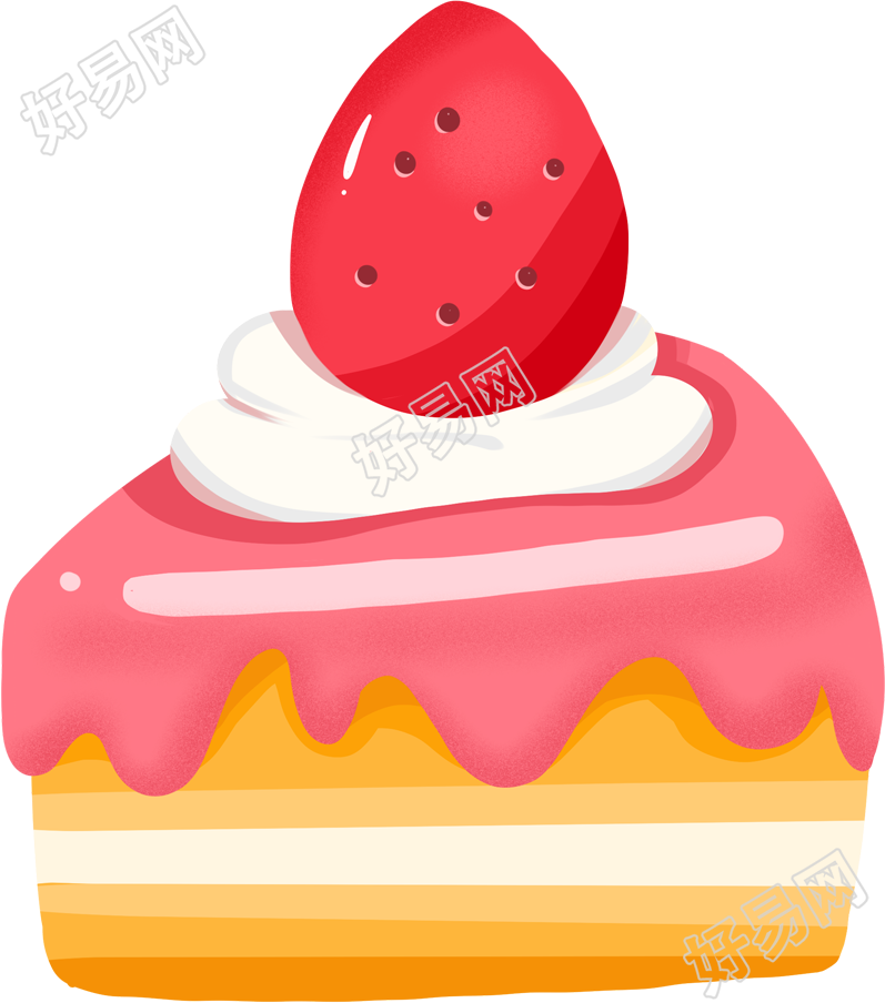 卡通美食草莓蛋糕