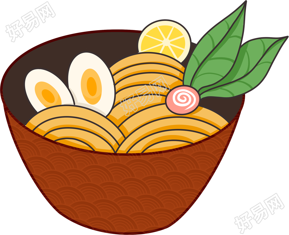 卡通美食面条拉面素材