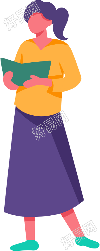 教育行业站着读书的女生图片素材