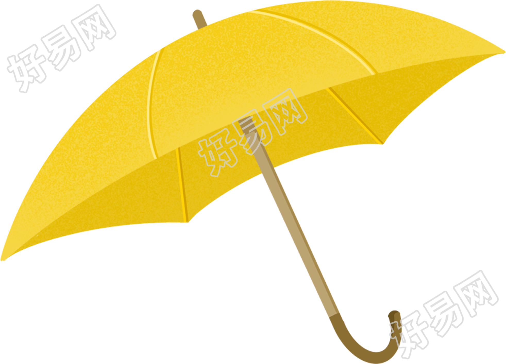 手绘黄色雨伞免抠图片素材