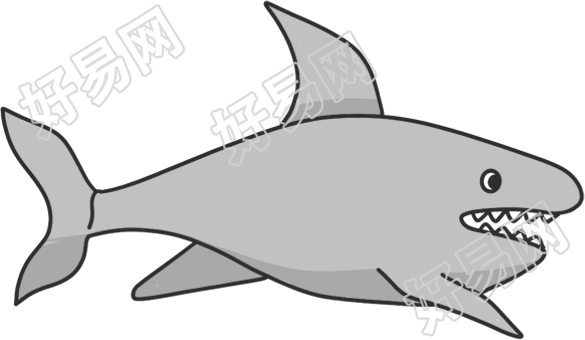 手绘海洋生物鲨鱼图片素材