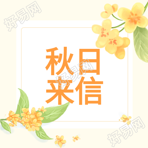 秋日来信秋天桂花花朵金桂秋季封面图