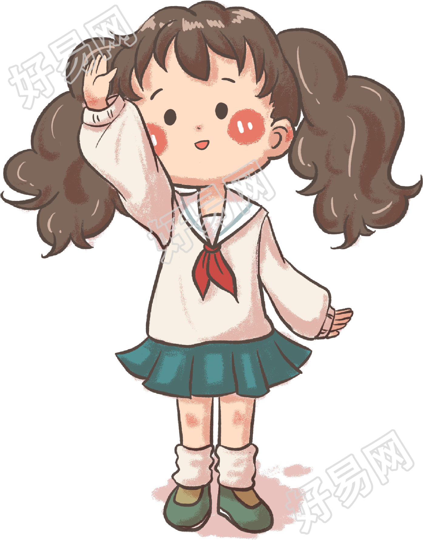 双马尾卡通小女孩