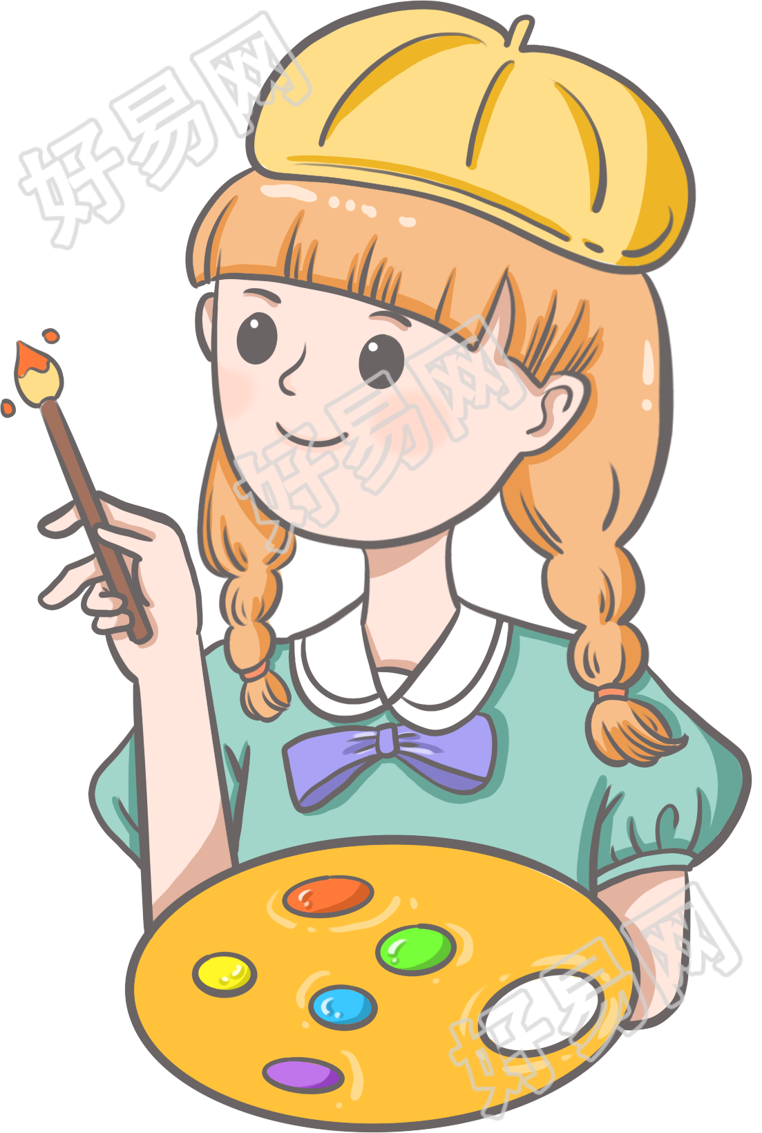 画家/卡通小女孩