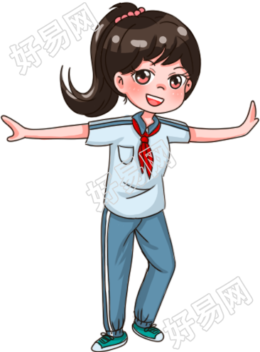 做广播体操的女孩