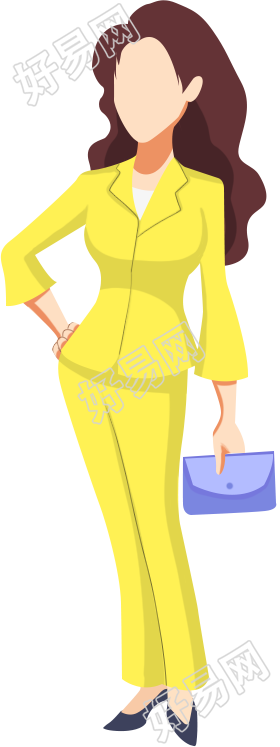 穿黄色职业装的女生