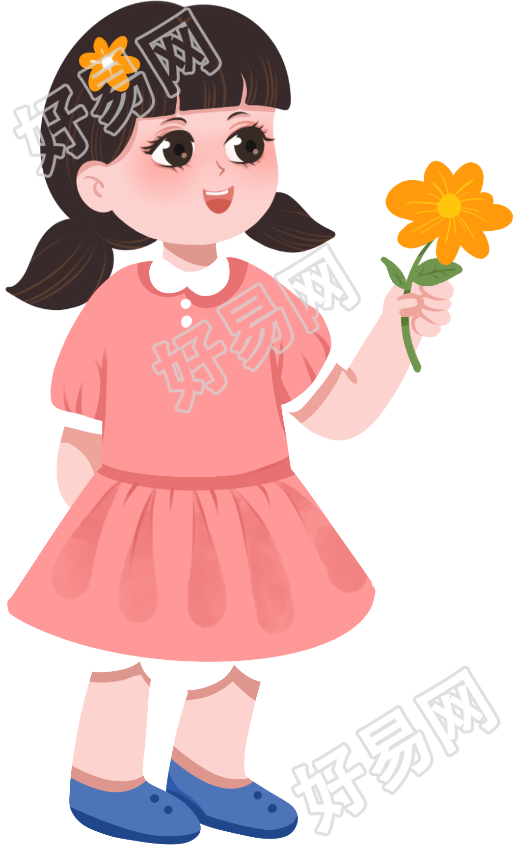 拿花的小女孩