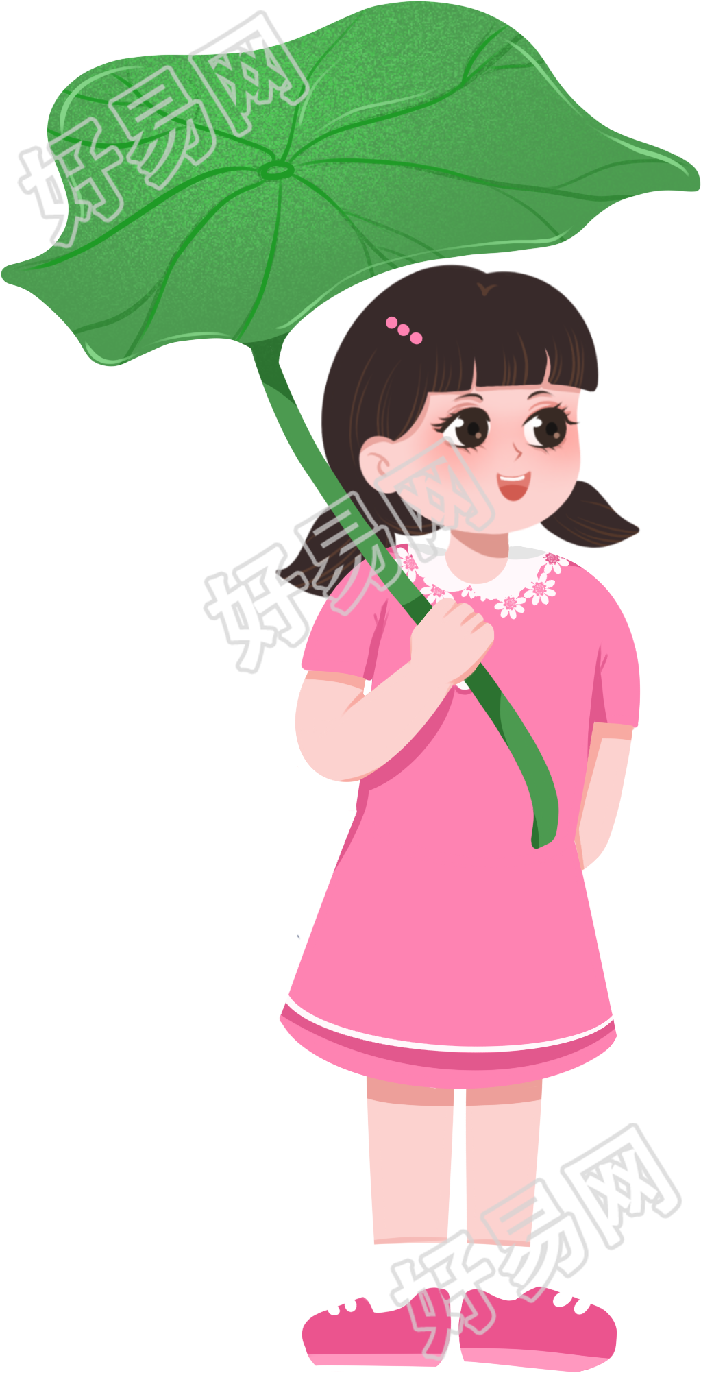 小女孩/夏季/荷叶