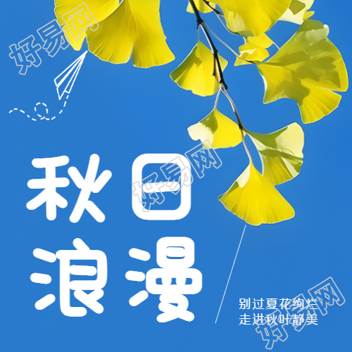 清澈蓝天黄色树叶秋日浪漫微信公众号次图