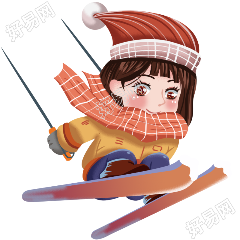 滑雪小女孩
