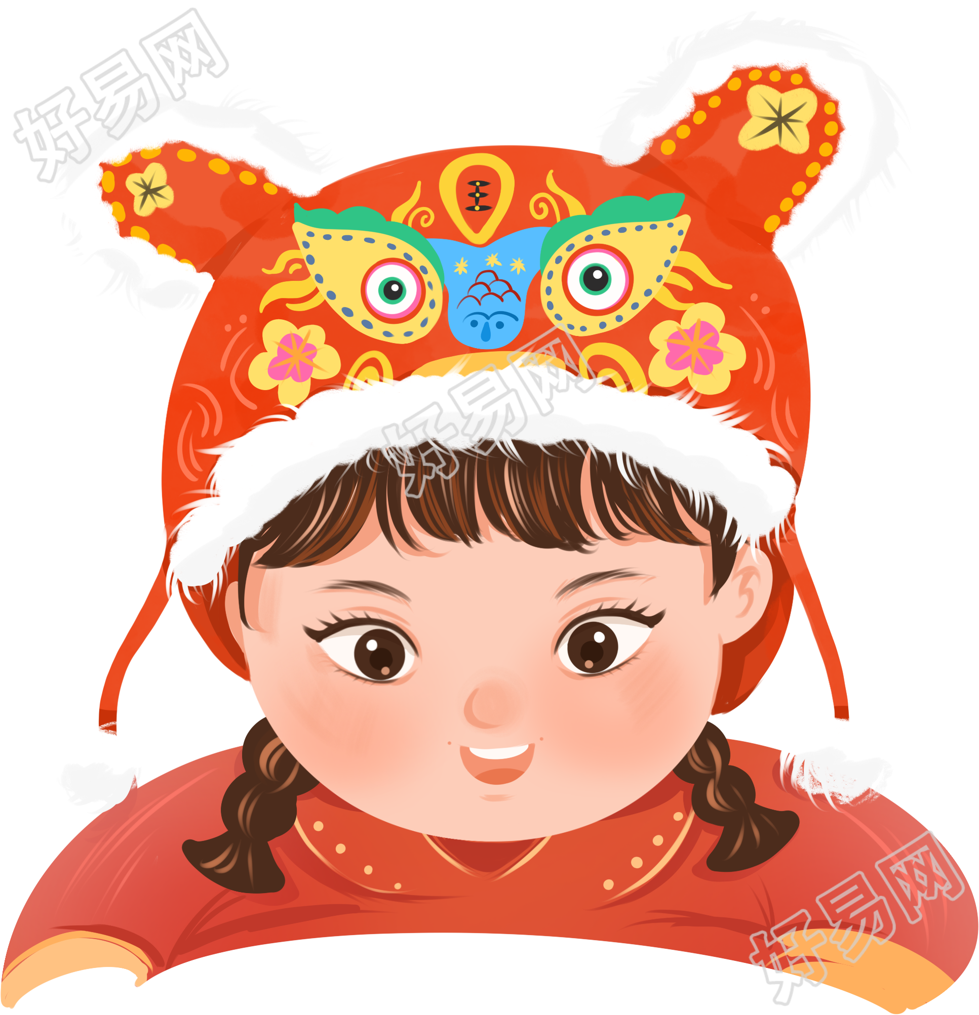 虎头帽小女孩