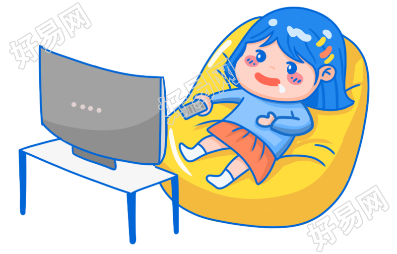 看电视的小女孩