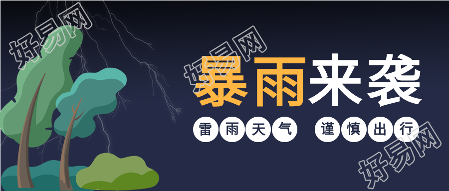 雷雨暴雨气象预警微信公众号封面首图