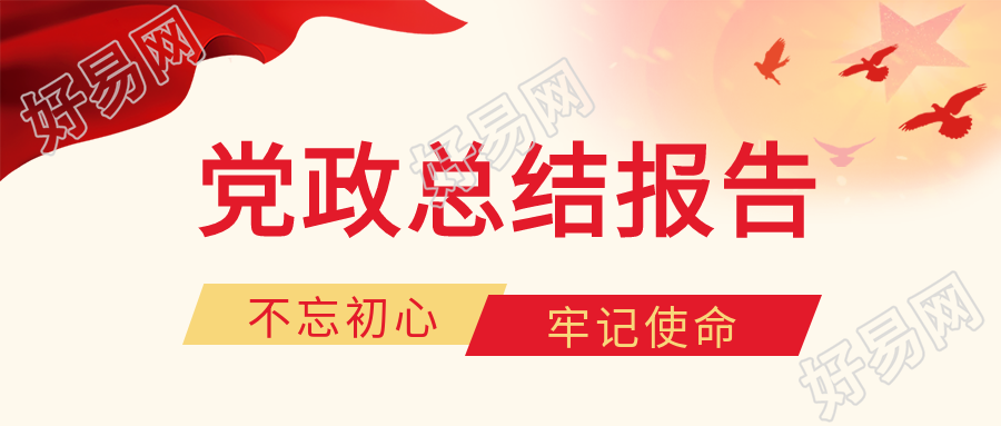 党政会议总结报告和平鸽五星封面图