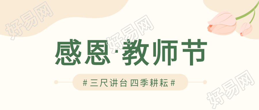 感恩教师节师恩难忘清新简约公众号首图