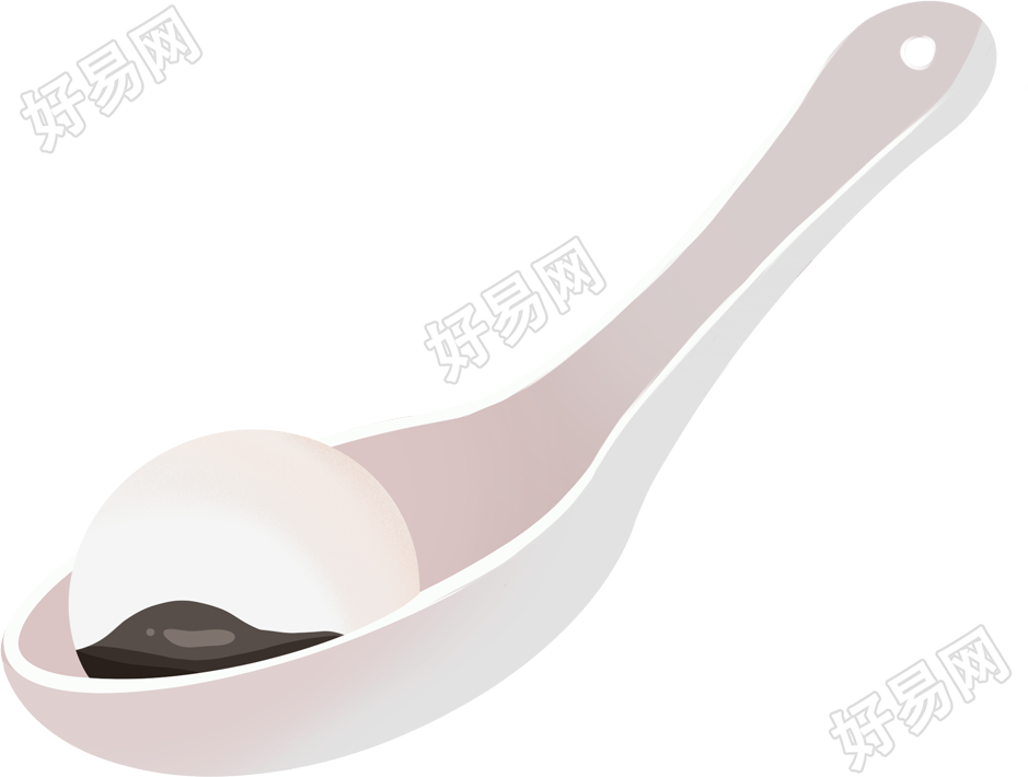 卡通美食元宵节汤匙汤圆