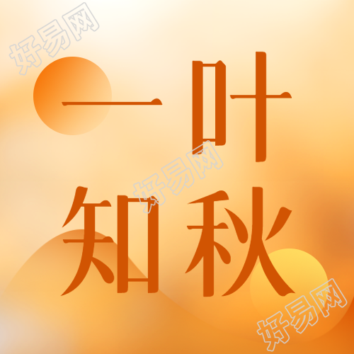 简约橙色光影一叶知秋微信公众号次图