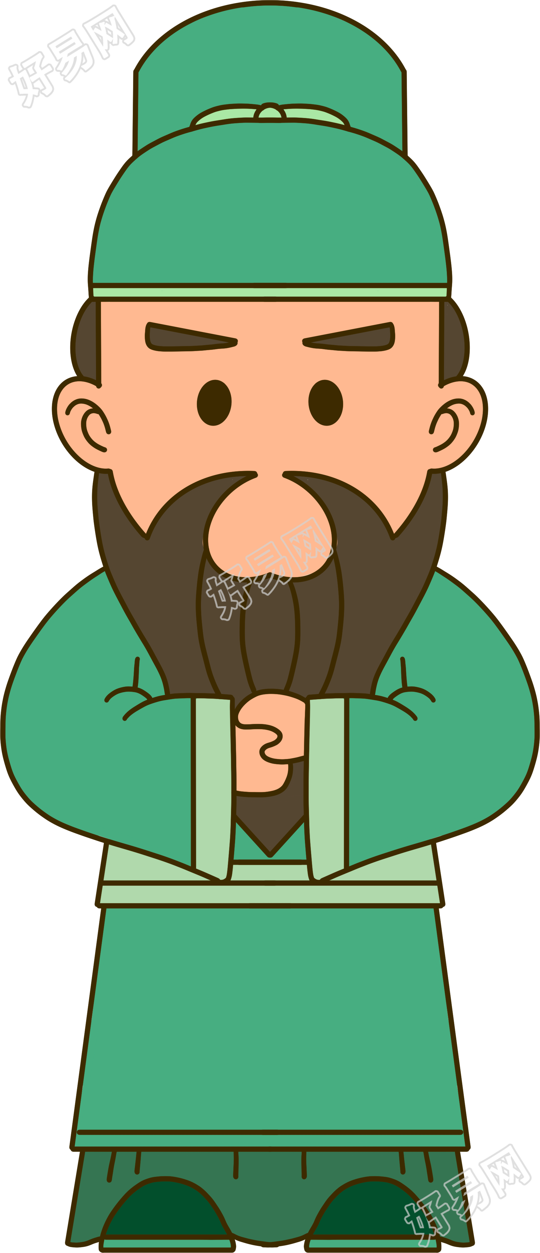 三国演义人物关羽手绘插画