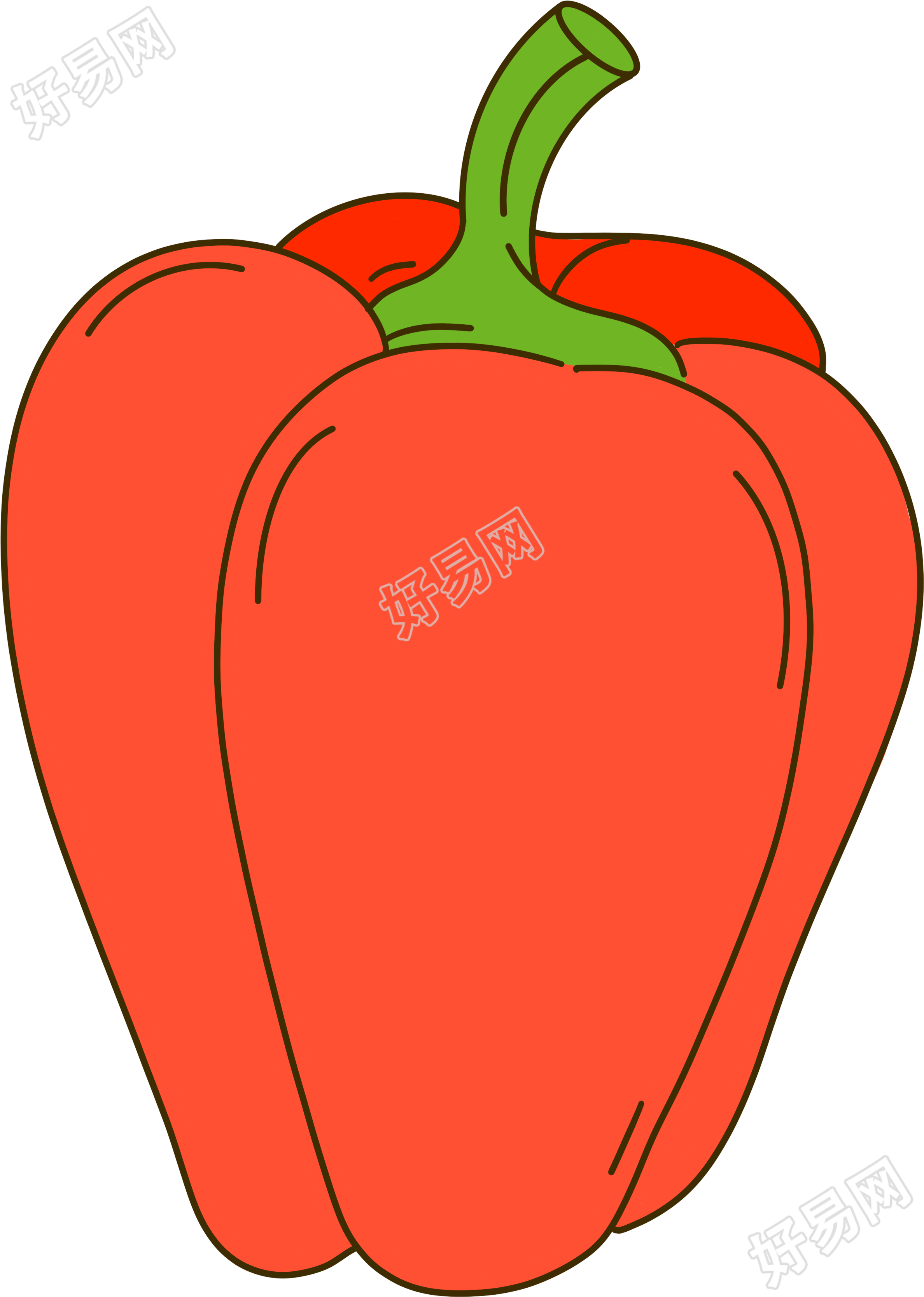 红色菜椒营养美味的蔬菜插画