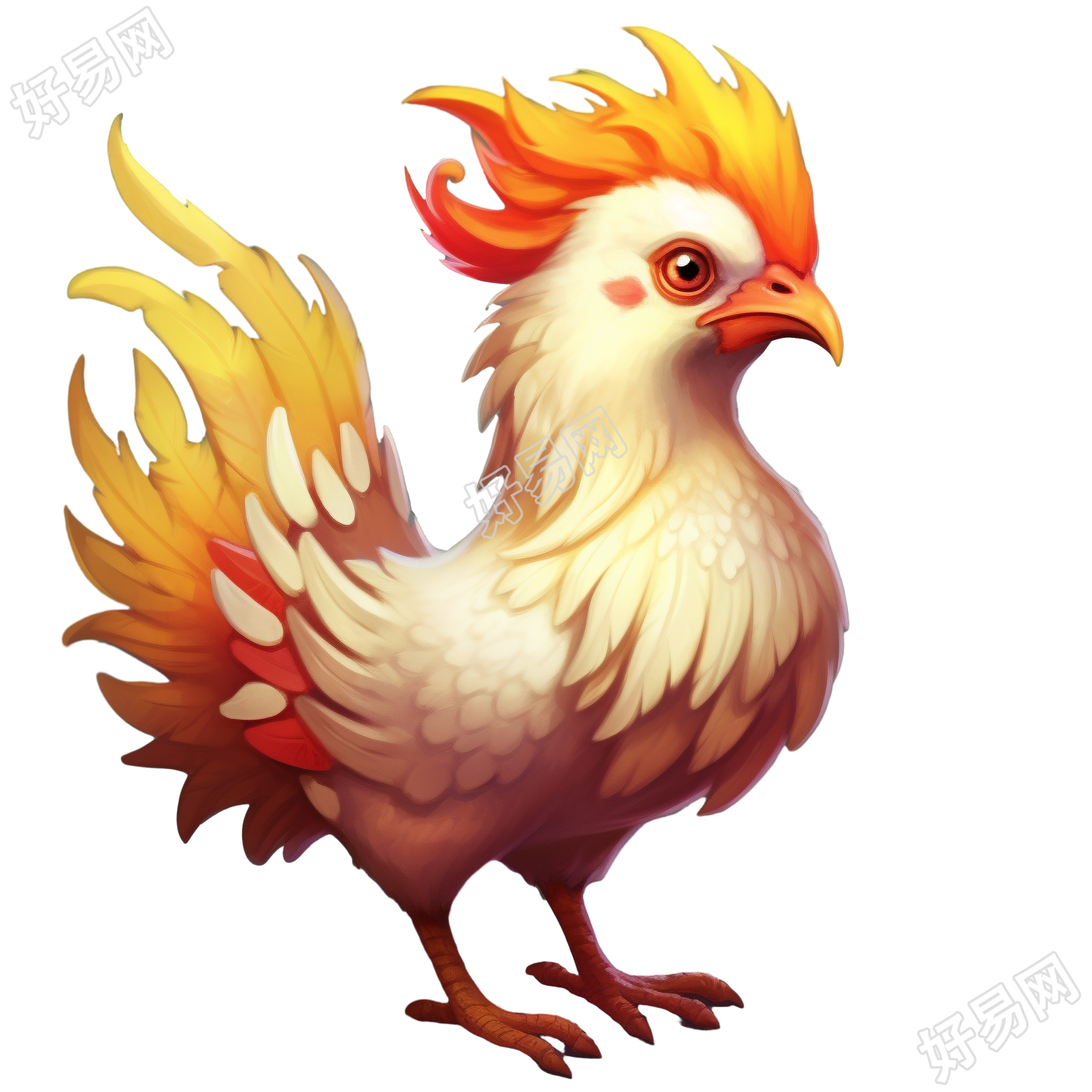 金色母鸡插画设计