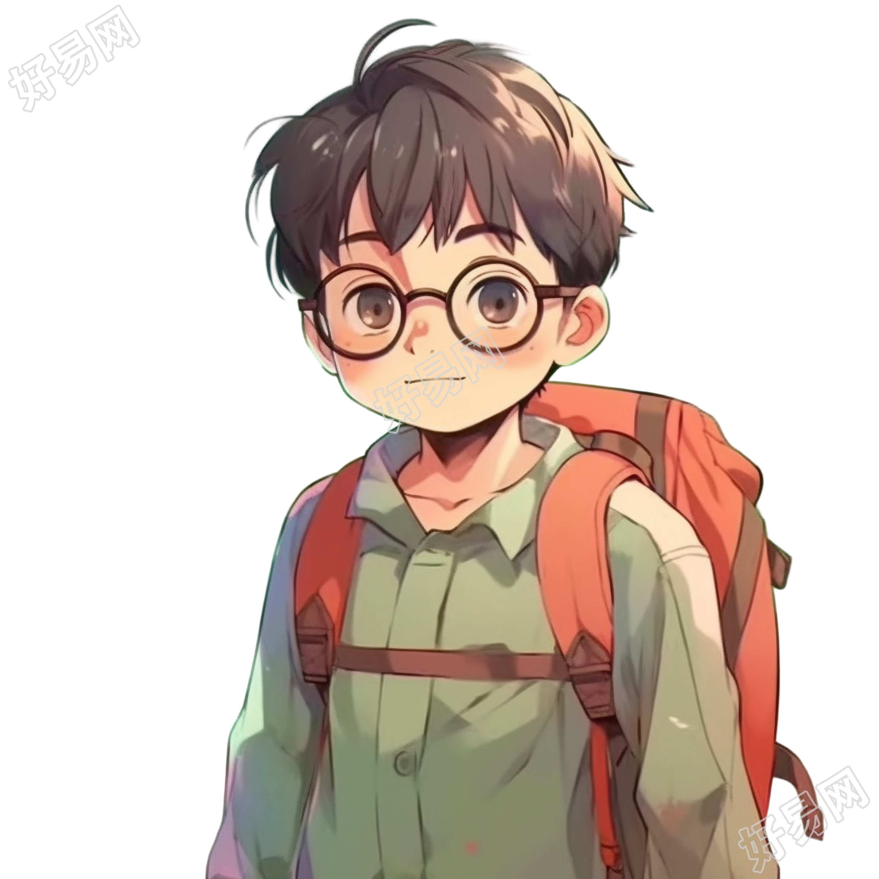 可爱动画少年插画设计