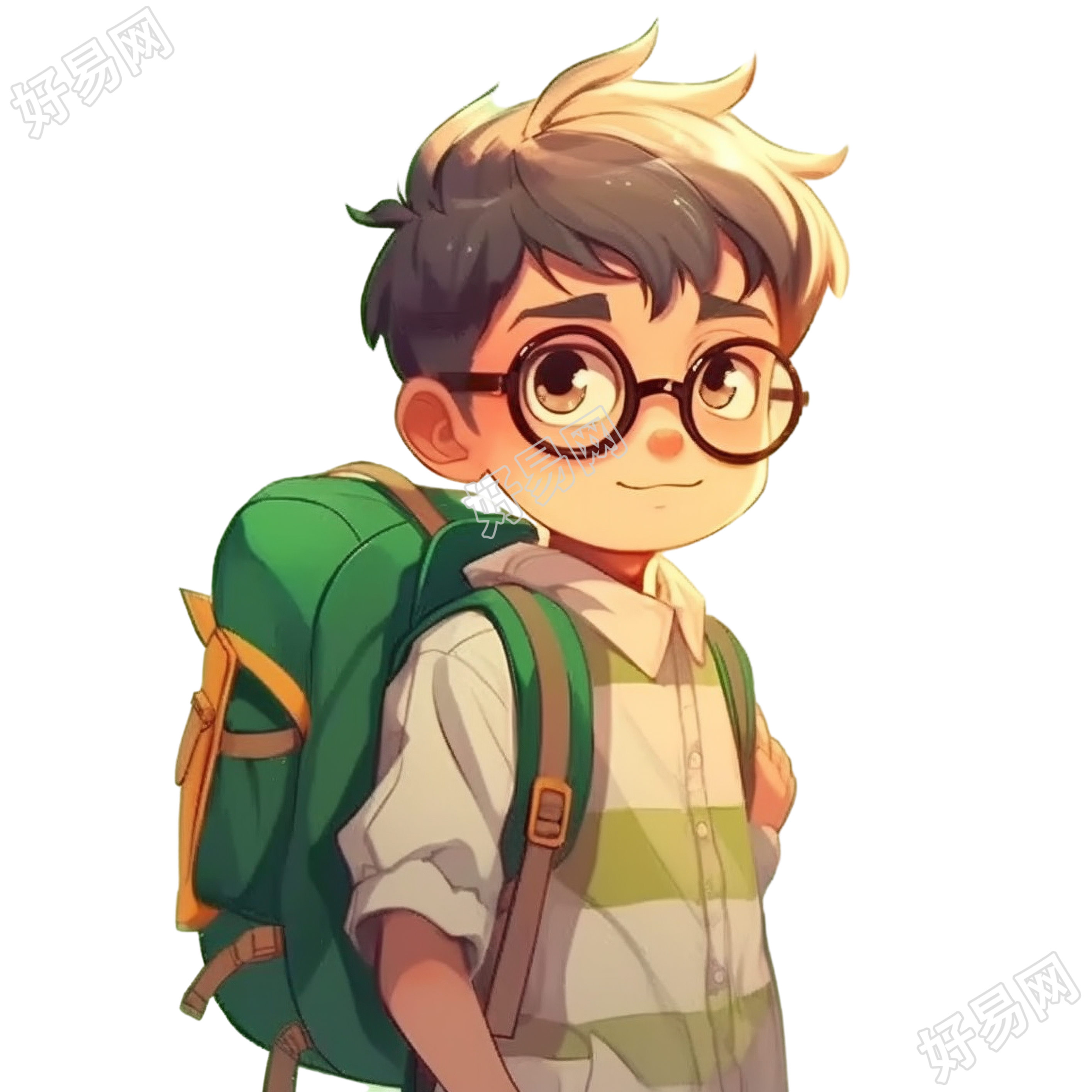 可爱男孩插画设计素材