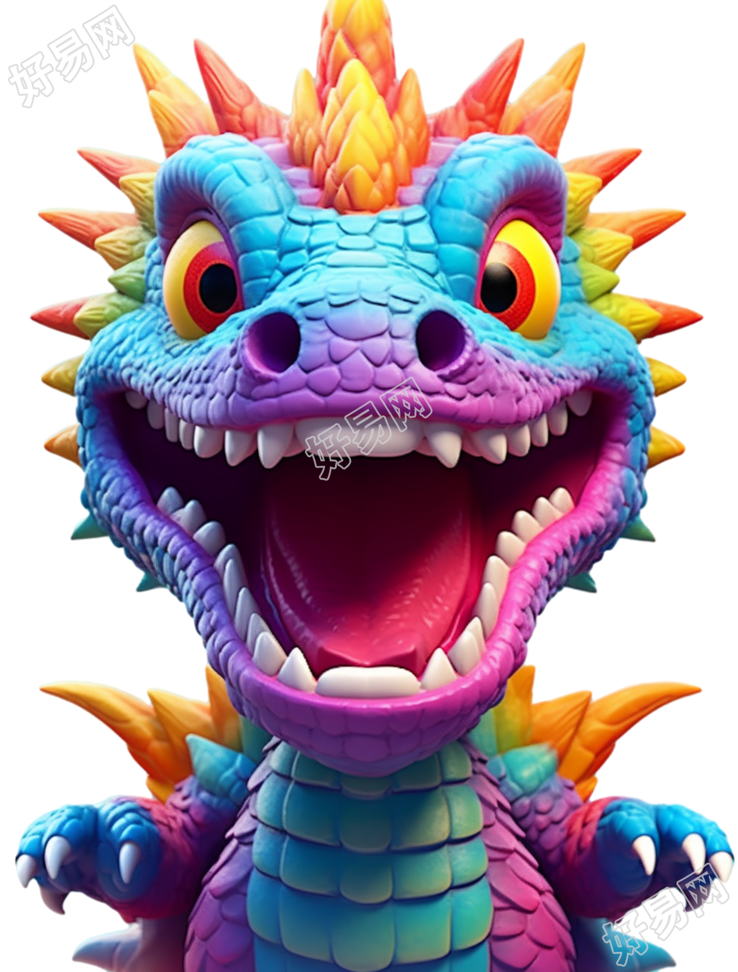 绚丽多彩的大嘴龙玩具素材