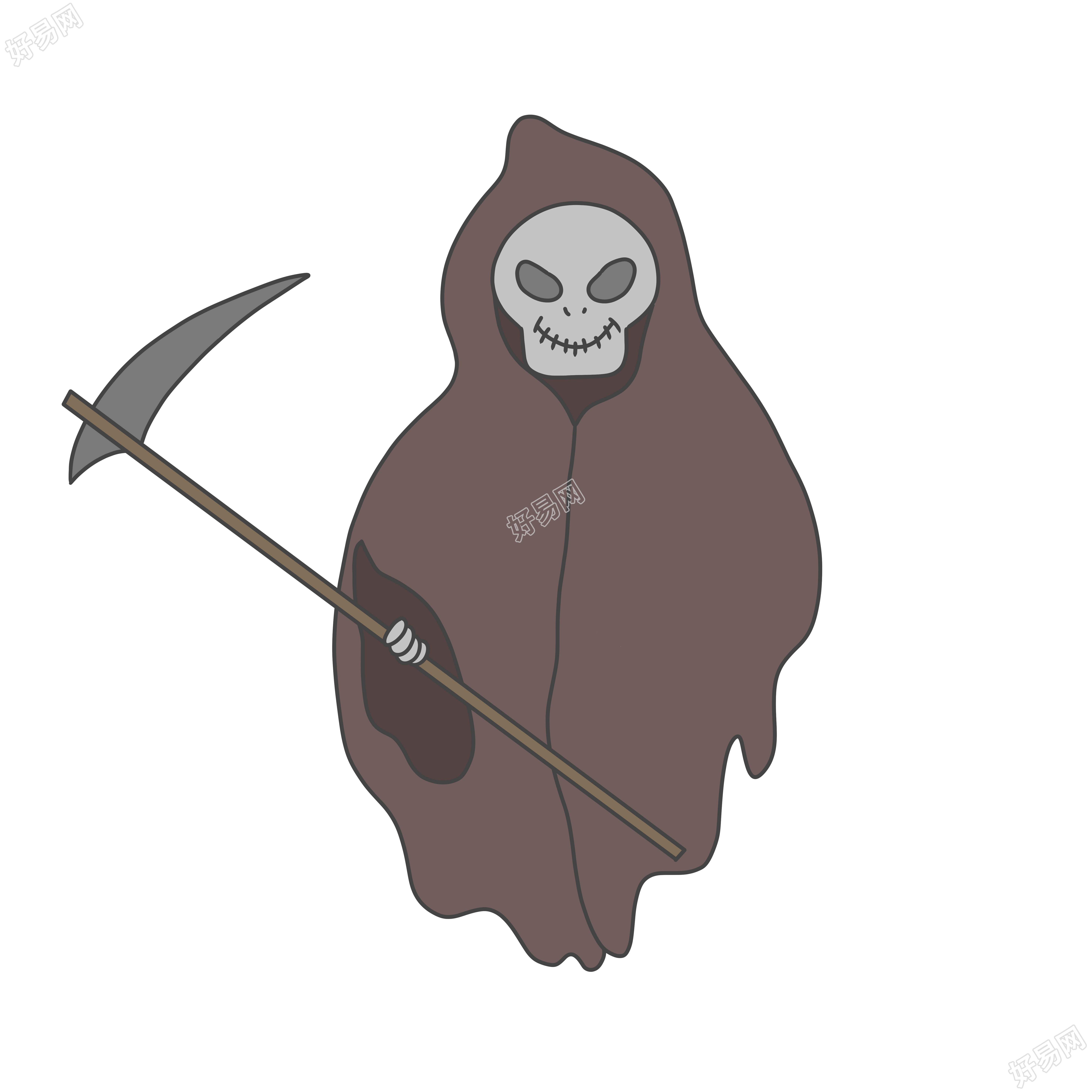 手拿镰刀的死神禁毒宣传插画
