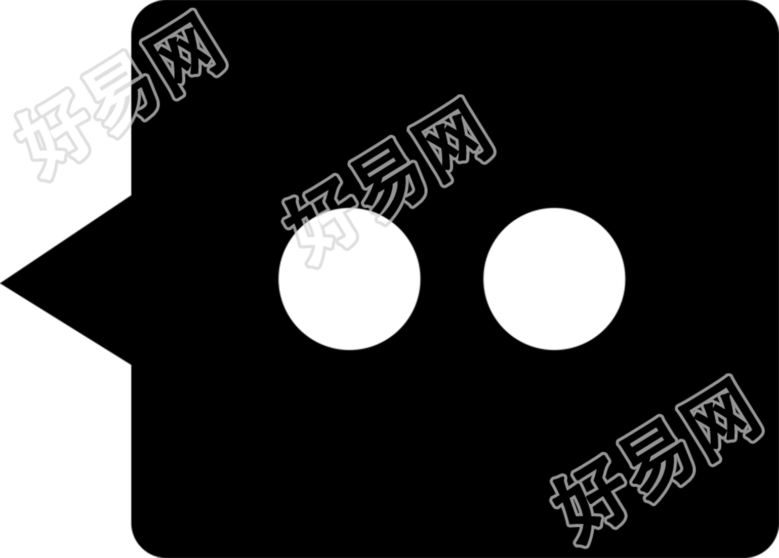 黑色对话框透明背景手绘素材