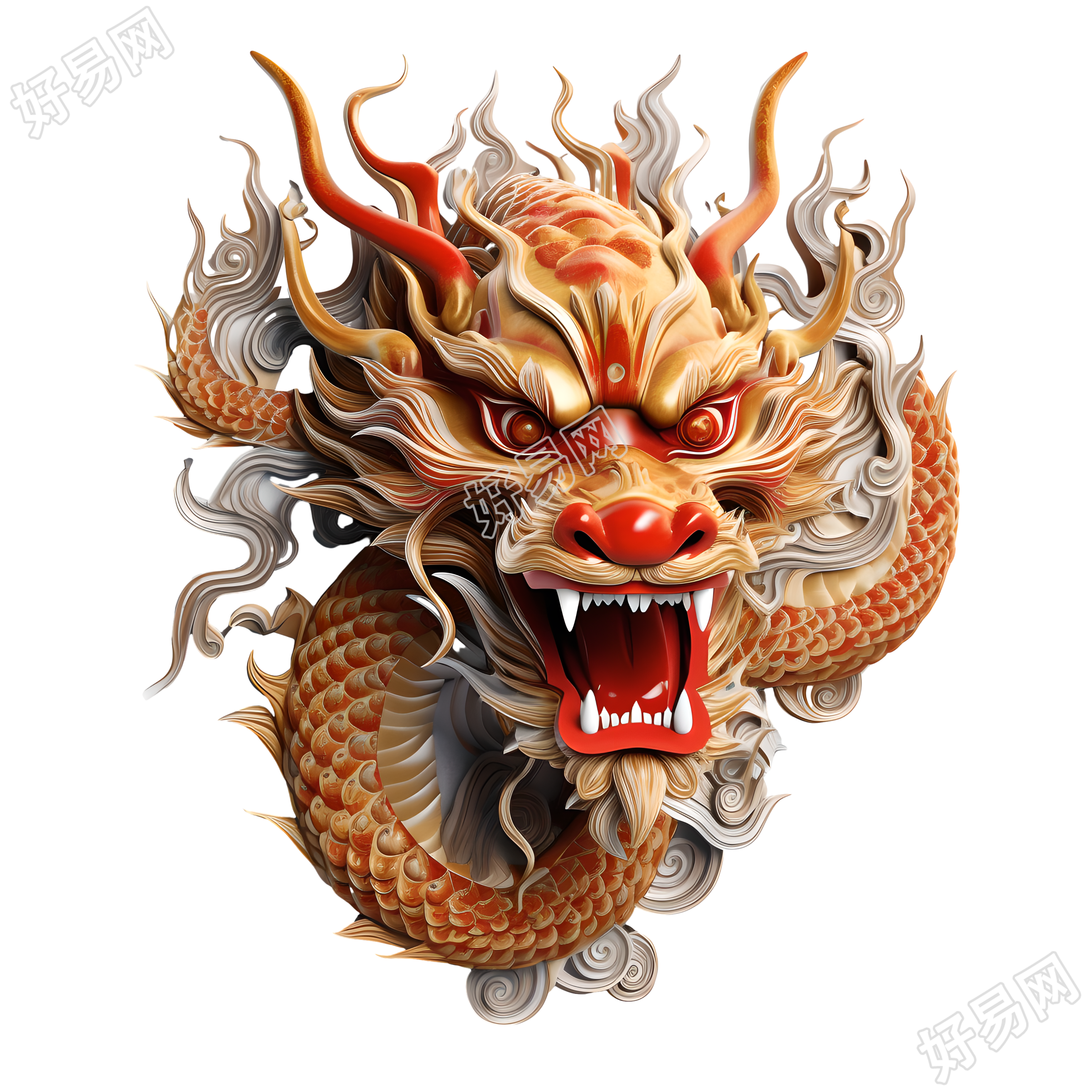 拥有神秘力量的3D中国龙素材