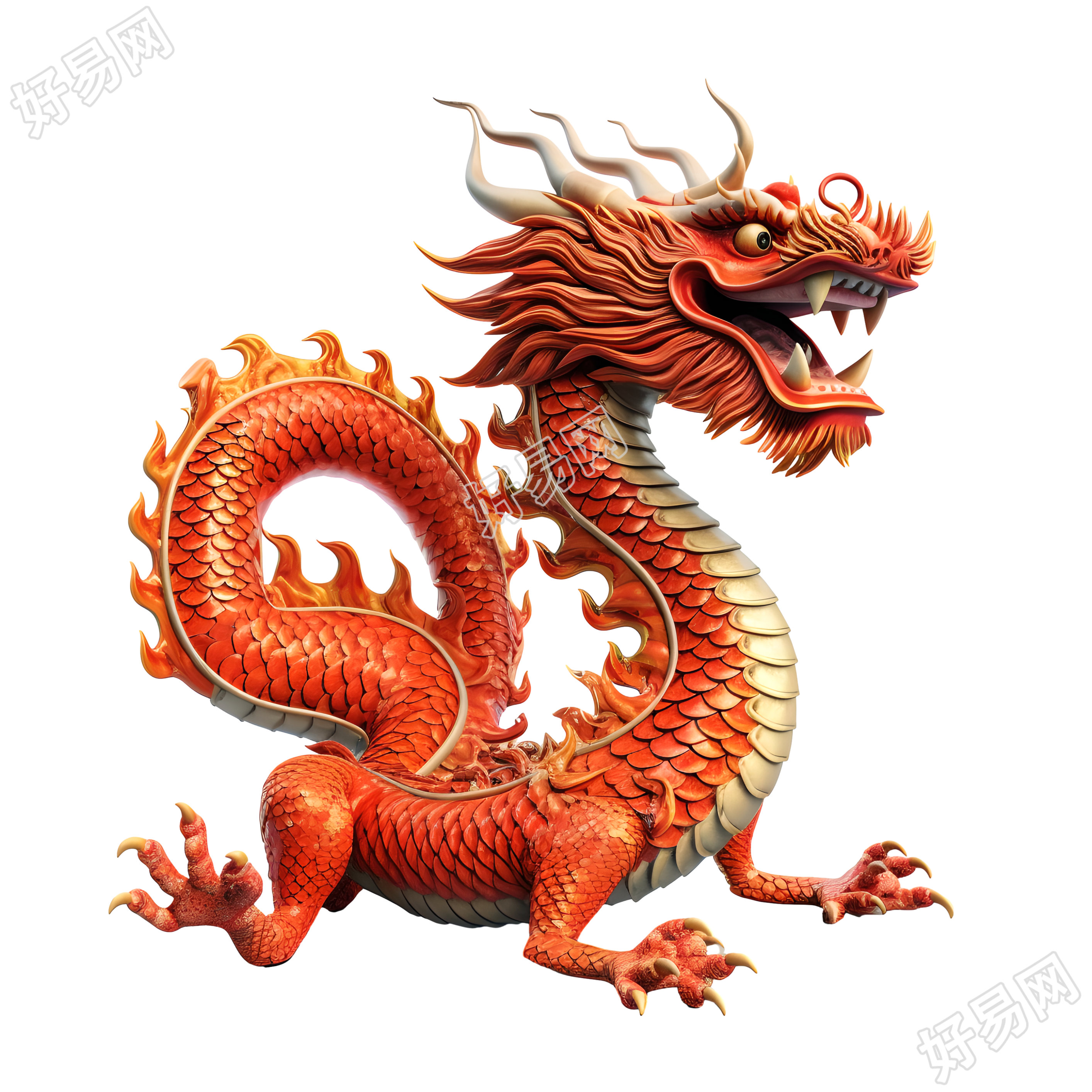 商业可用3D中国龙图形素材