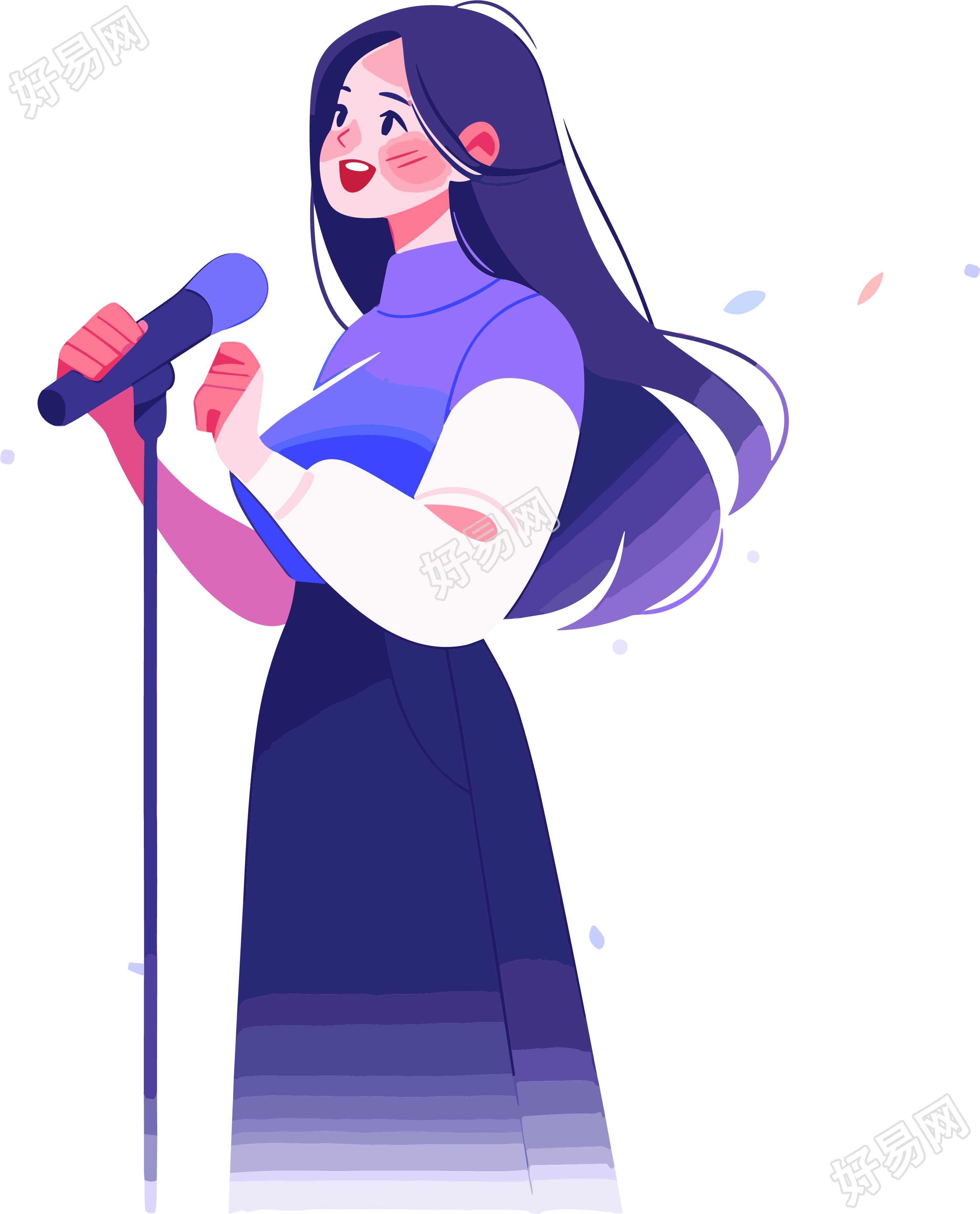 意气风发的女讲师插画