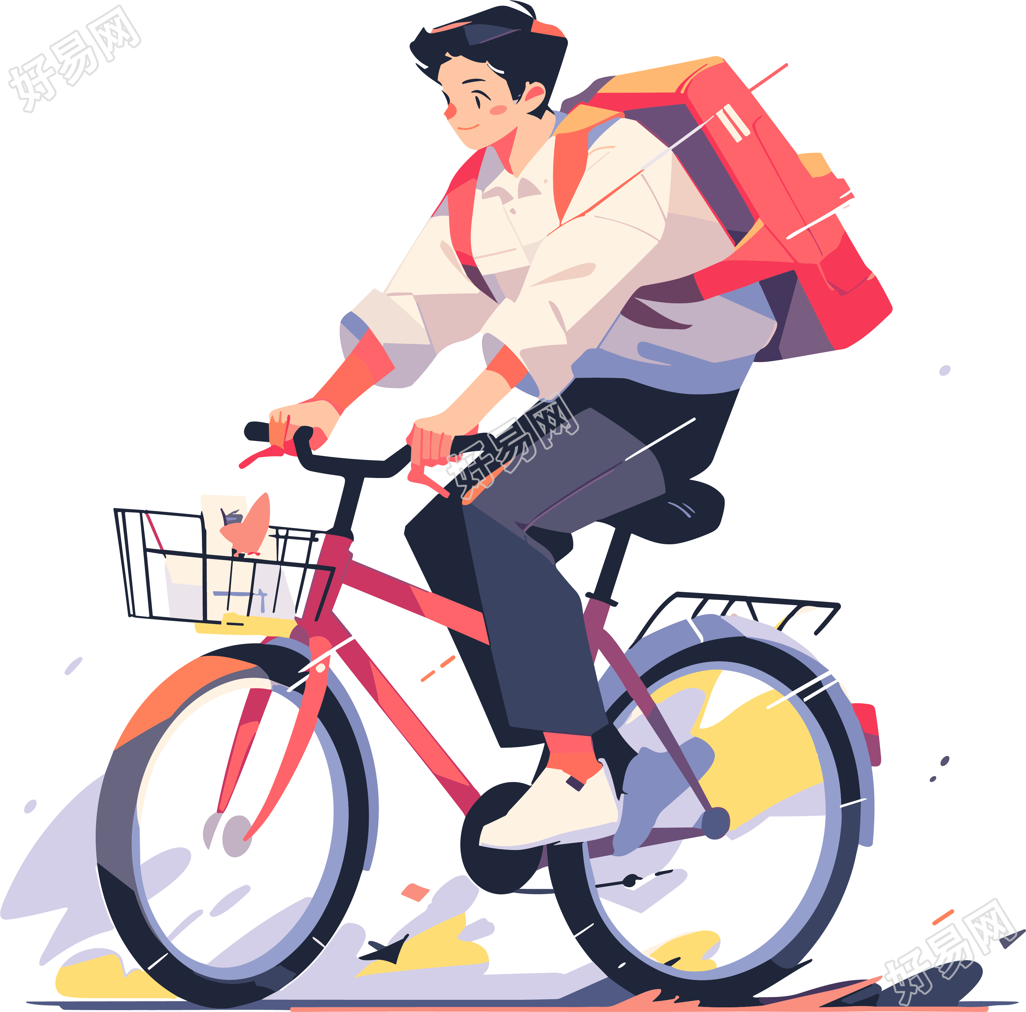 山地自行车运动插画矢量图形