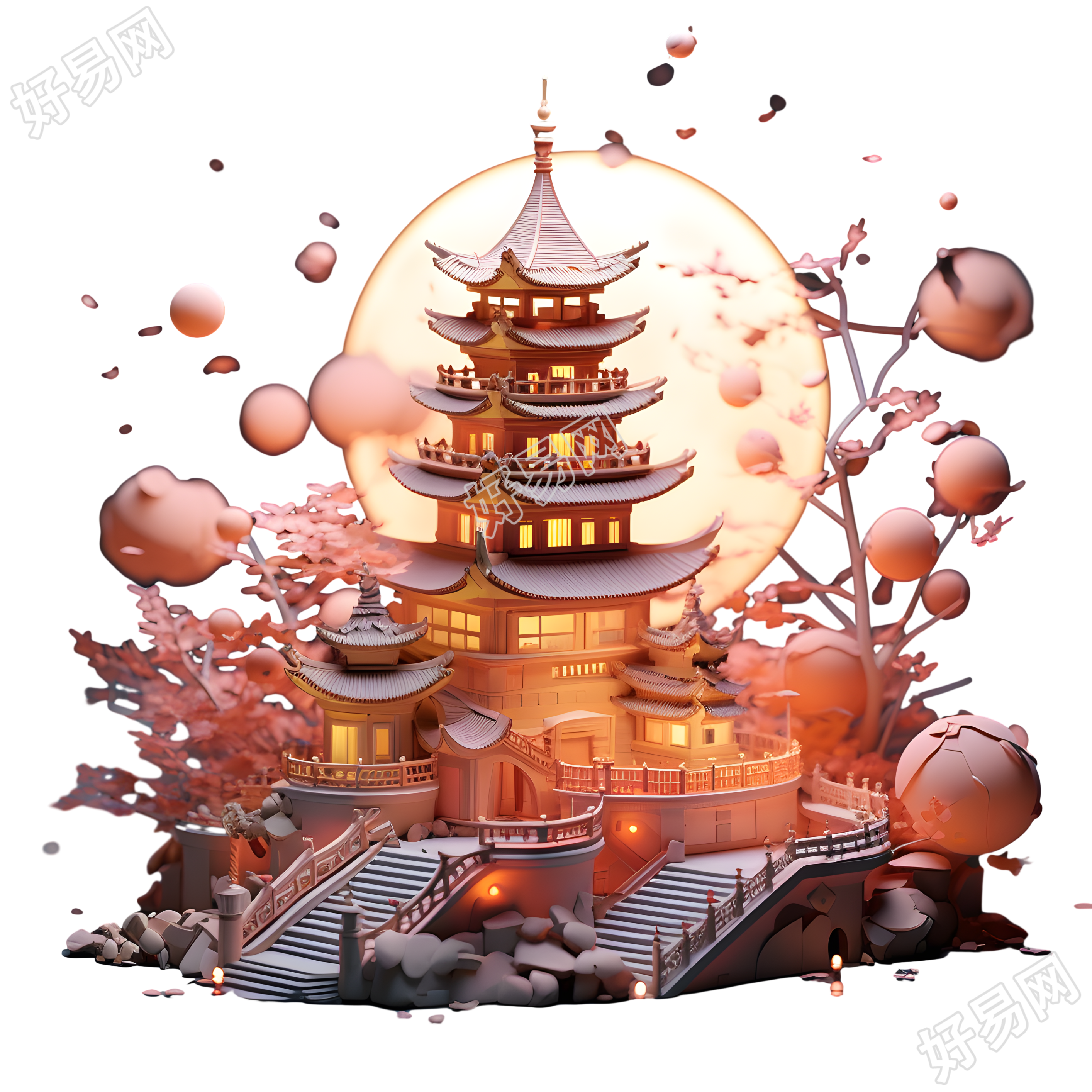 动漫美学商用建筑插画