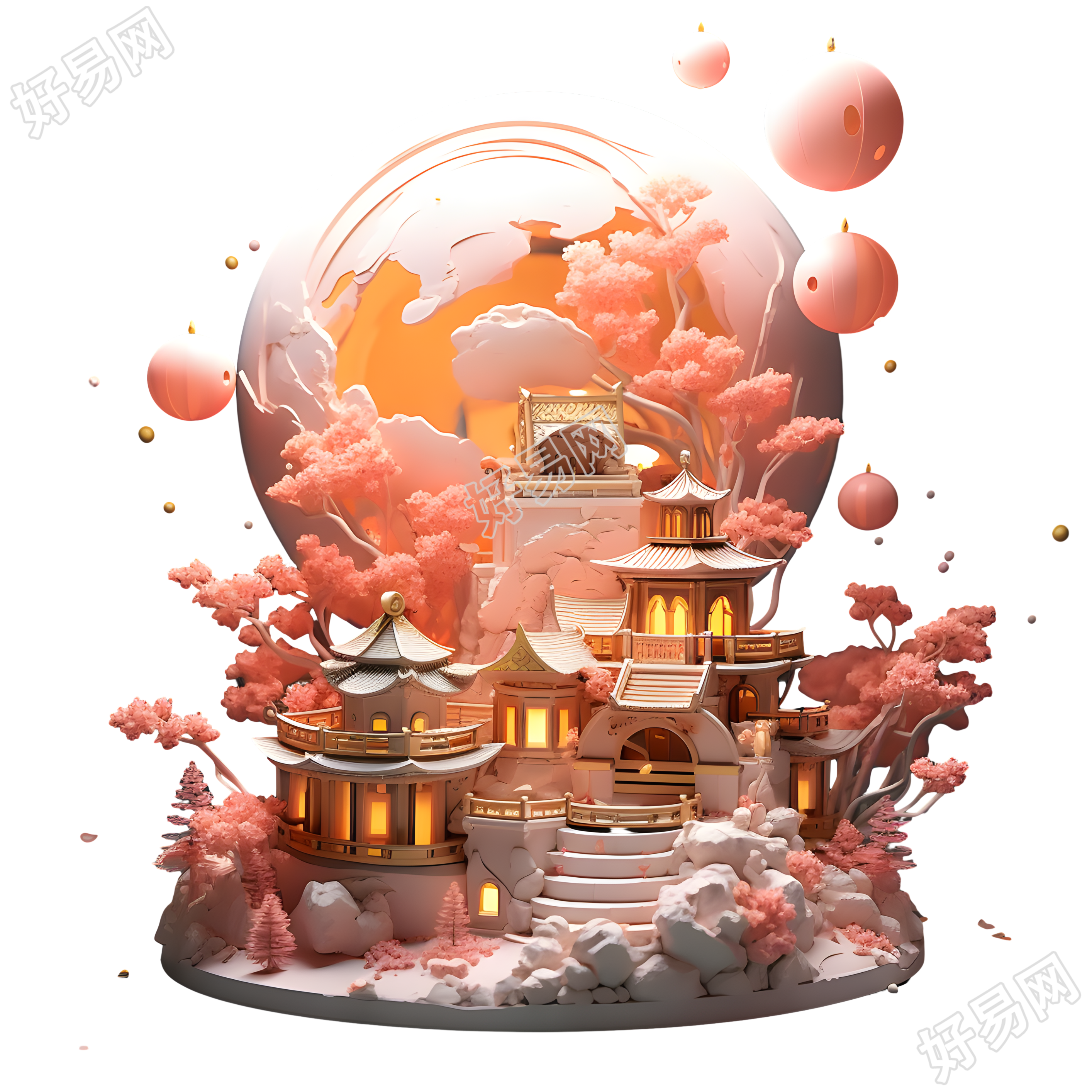 梦幻广寒宫粉色主题插图