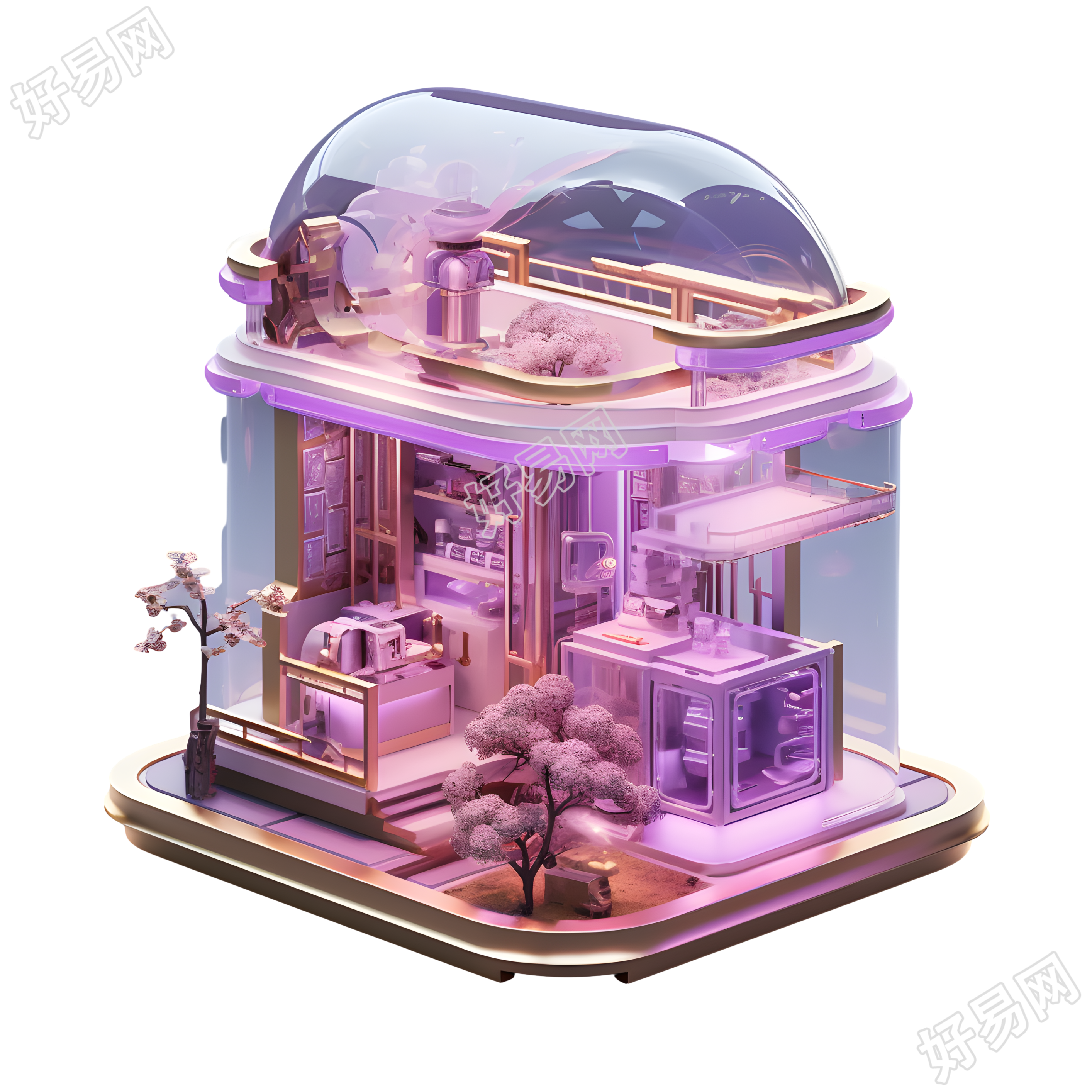 创意商业图形购物店铺插画