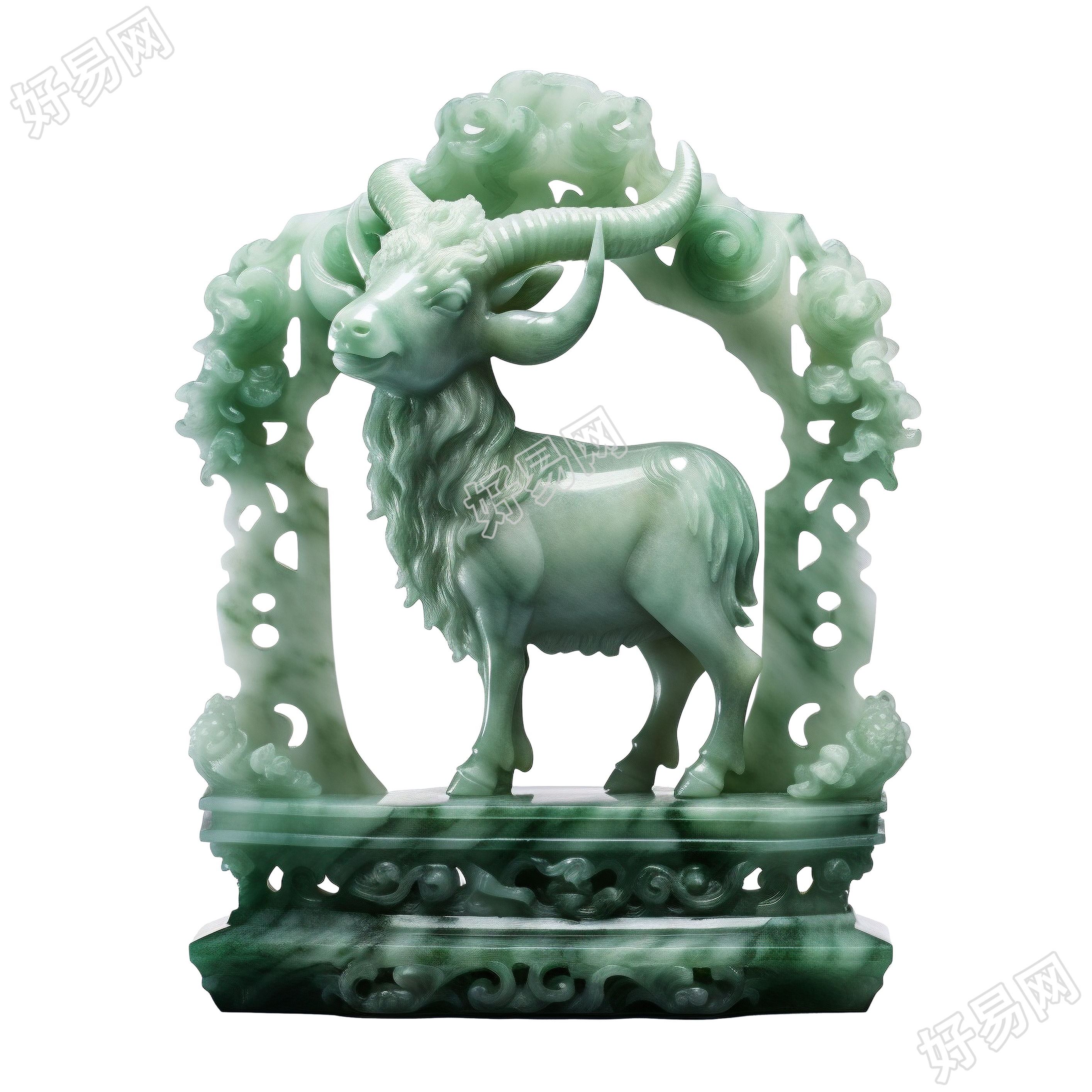 绵羊立体雕刻动物图案插画