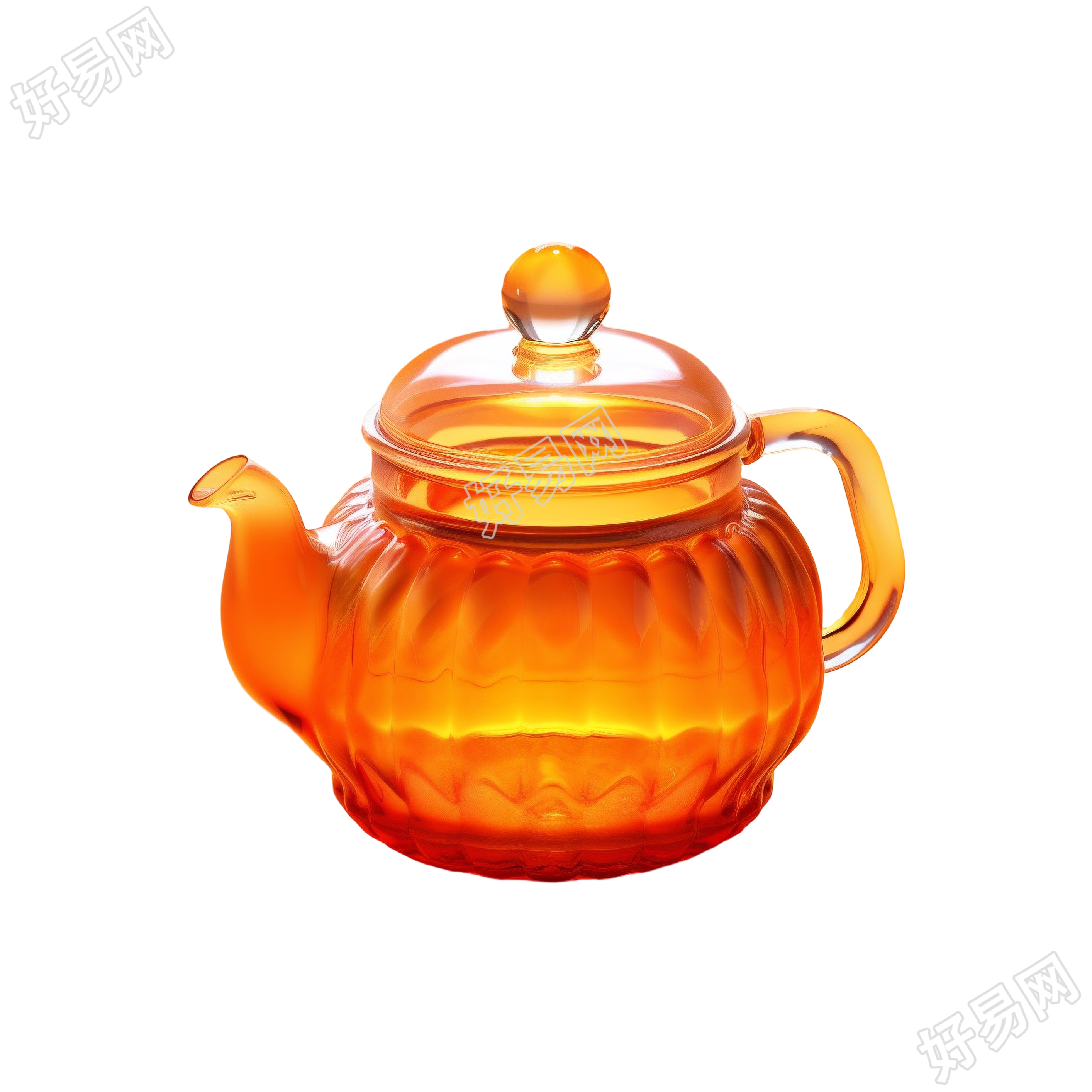 透明中秋元素3D渲染茶壶素材