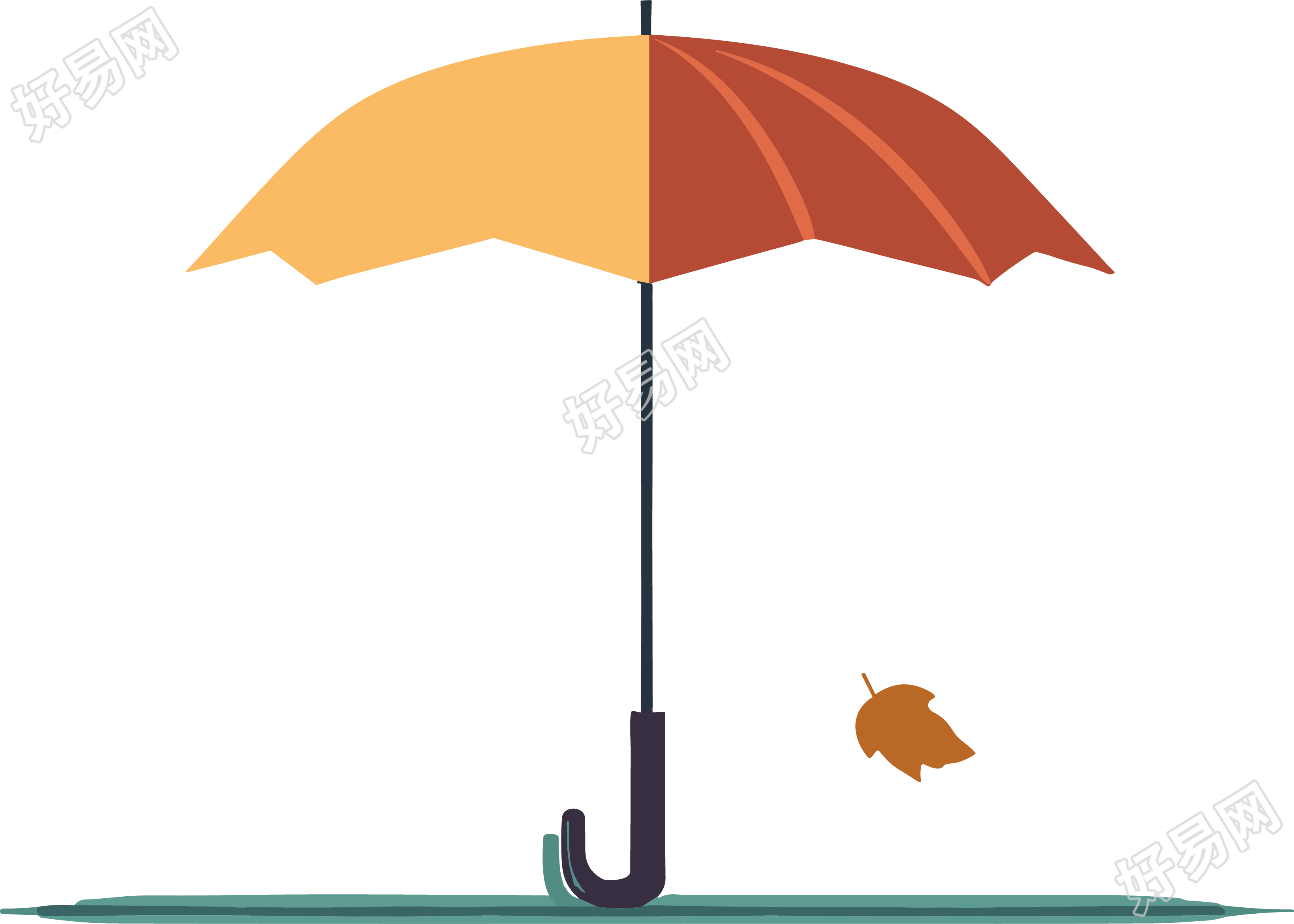 简约风格雨伞插画