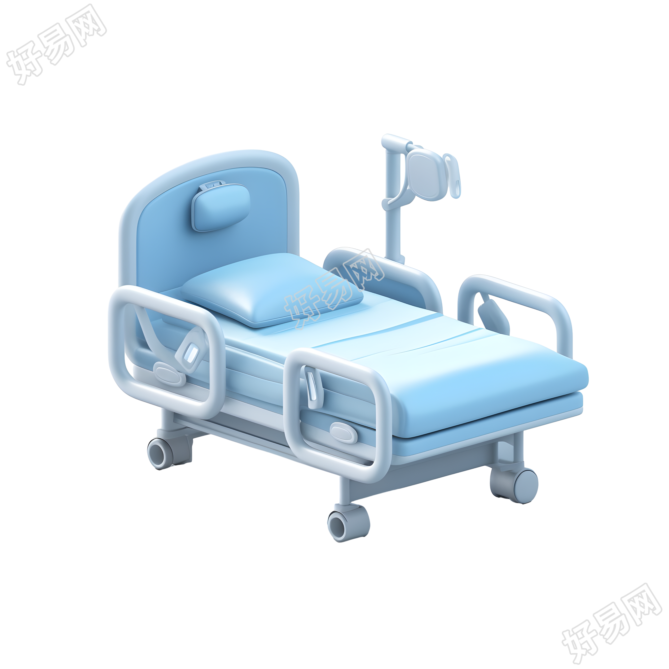 医疗图标病床模型插画