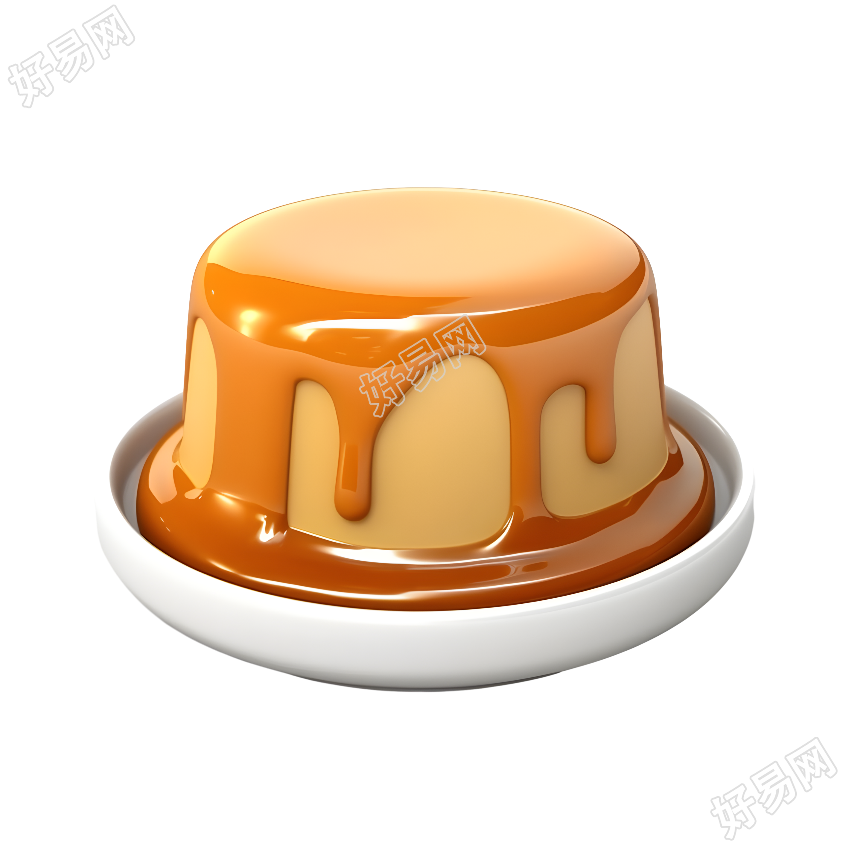 焦糖布丁3D卡通素材